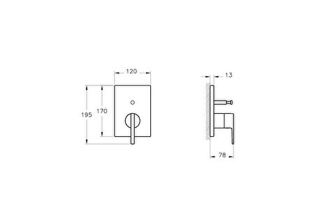 VitrA Suit A4283829 Ankastre Banya Bataryası, Soft Bakır